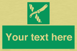 Custom sign safe condition Liferaft knife